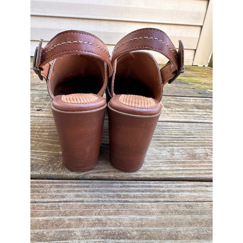 b.o.c. Born Concept Tan Slingback Platform Clogs Block Heel Shoes - Picture 4 of 8